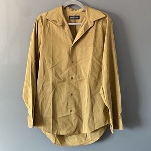 Horst Düsseldorf Mustard Yellow Dress Shirt 70s Revival Indie Sleaze